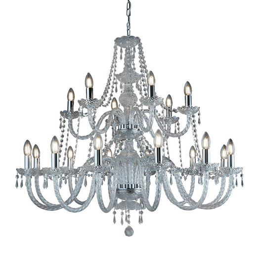 Searchlight Hale 18 Light Chrome and Clear Crystal Chandelier