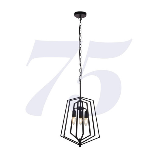 Searchlight Slinky 3 Light Matt Black Oblong Adjustable Pendant Light