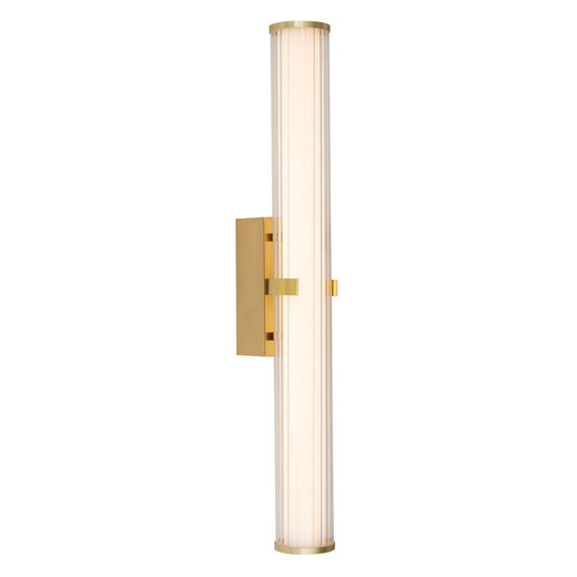 Searchlight Clamp Gold with Clear and Frosted Glass 23w IP44 Bathroom Wall Light