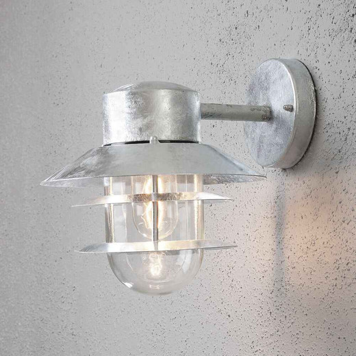 Modena Galvanized Steel with Clear Glass IP44 Wall Light