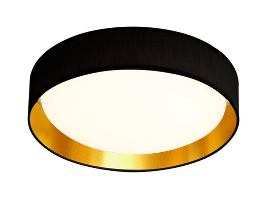 Searchlight Gianna Black Shade with Opal Diffuser 50cm LED Flush Ceiling Light