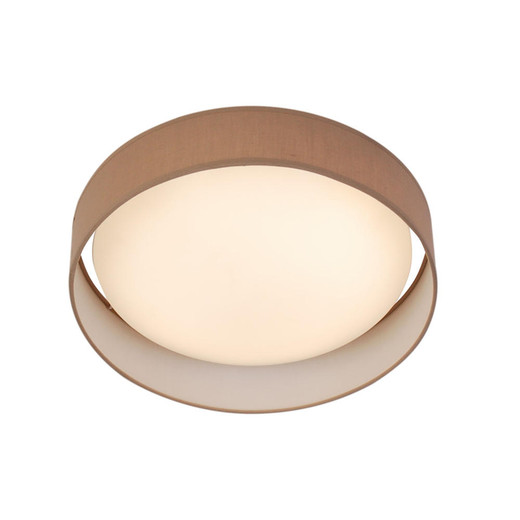 Searchlight Gianna Brown Shade with Opal Diffuser 50cm LED Flush Ceiling Light