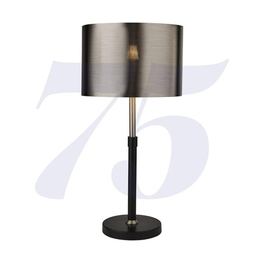 Searchlight Black And Chrome with Brushed Black Chrome Shade Table Lamp