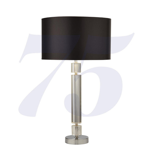Searchlight Kylie Chrome with Glass and Black Shade Table Lamp