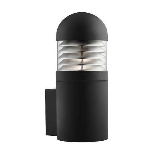 Searchlight Bronx Black with Clear Glass and Metal Diffuser IP44 Wall Light