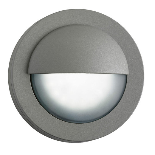 Searchlight Outdoor Grey with Frosted Glass Round LED IP44 Wall Light