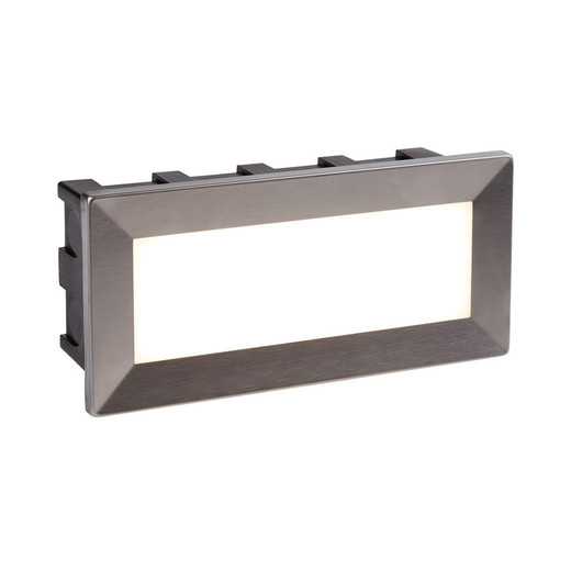 Searchlight Ankle Stainless Steel with Opal Diffuser Recessed Rectangular LED Wall Light