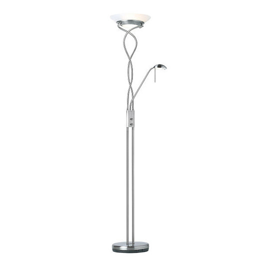 Endon Lighting Monaco 2 Light Satin Chrome Mother and Child Floor Lamp