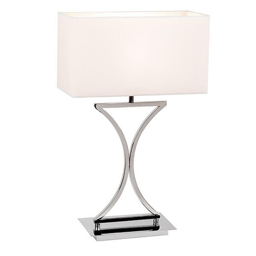 Endon Lighting Epalle Chrome Base with White Fabric Shade Table Lamp