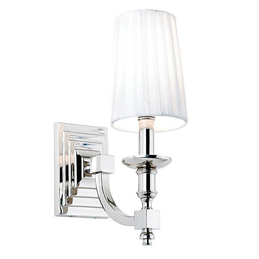 Endon Lighting Domina Nickel with White Fabric Shade Wall Light