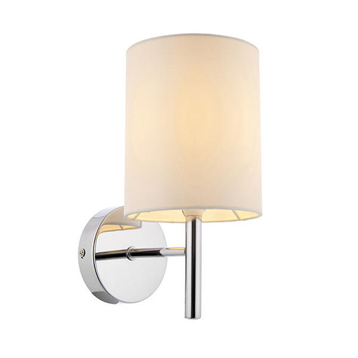 Endon Lighting Brio Chrome with Vintage White Shade Wall Light