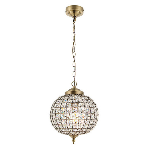 Endon Lighting Tanaro Antique Brass with Clear Glass Pendant Light