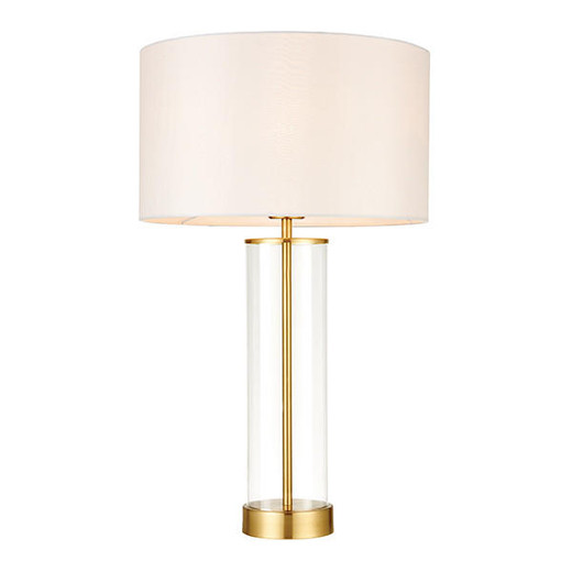Endon Lighting Lessina Satin Brass with Vintage White Shade Touch Table Lamp