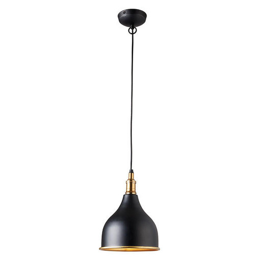 Endon Lighting Dickens Matt Black and Antique Brass Pendant Light