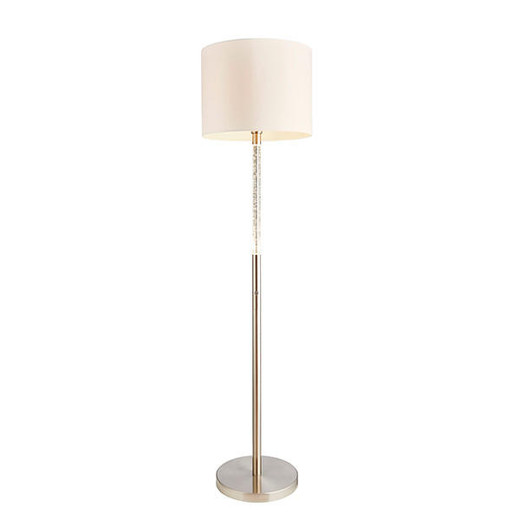 Endon Lighting Andromeda 2 Light Satin Chrome and Vintage White Floor Lamp