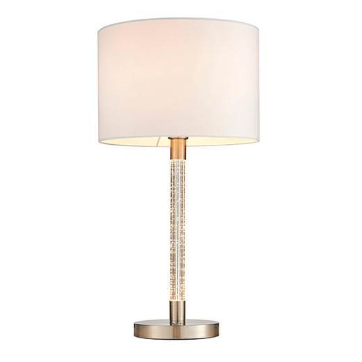 Endon Lighting Andromeda 2 Light Satin Chrome and Vintage White Table Lamp