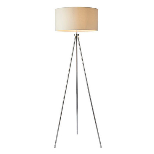 Endon Lighting Tri Chrome with Ivory Shade Floor Lamp