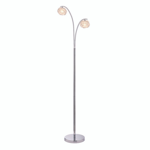 Endon Lighting Talia 2 Light Chrome and Clear Crystal Floor Lamp