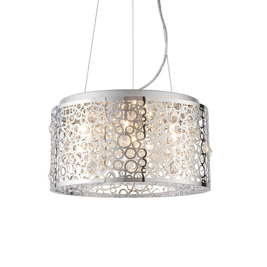 Endon Lighting Fayola 6 Light Chrome with Faceted Crystal Pendant Light