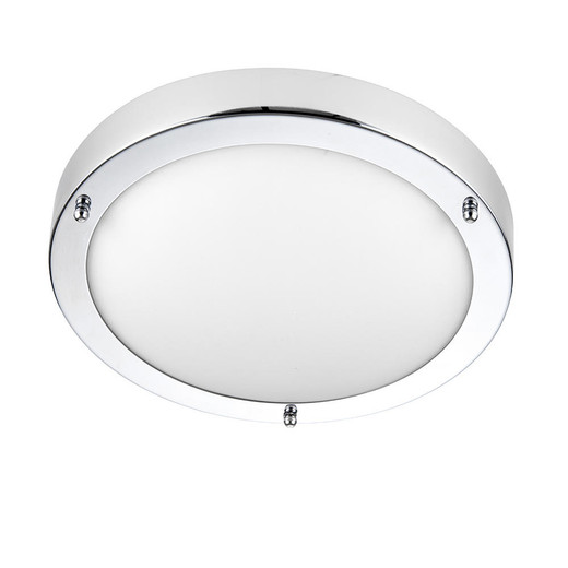 Endon Lighting Portloe Chrome with Opal Diffuser IP44 Flush Ceiling Light