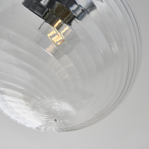 Endon Lighting Milston Chrome with Clear Glass IP44 Flush Ceiling Light