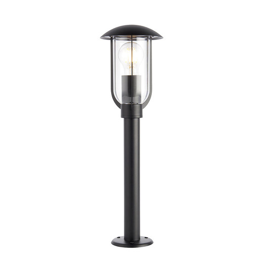 Endon Lighting Quinn Textured Black with Clear Glass Bollard