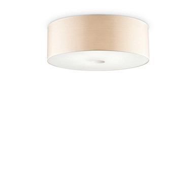Woody PL4 4 Light Wooden Shaded Flush Ceiling Light