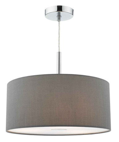 Ronda 3 light 40cm Slate Grey Shade, Diffuser Pendant Light