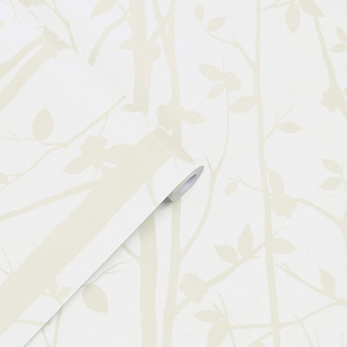 Laura Ashley White Cottonwood Pearlescent Wallpaper | The Online ...