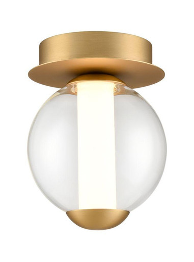 Beacon Satin Brass with Opal Diffuser and Clear Sphere LED Wall or ...