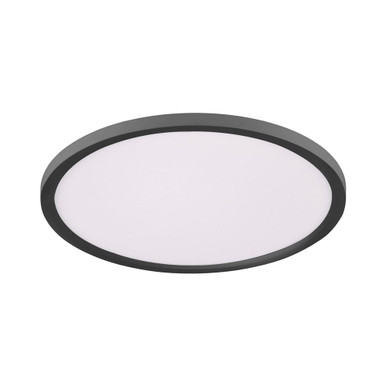 FLAT 40cm Black Circular Remote Control Dimmable Ceiling Light
