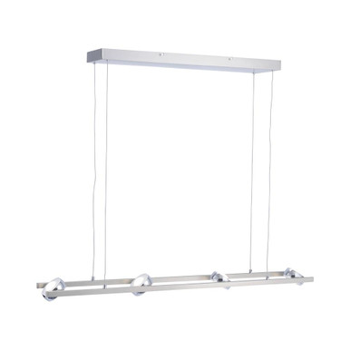 OPTI 8 Light Satin Chrome Dimmable Colour Change Smart Bar Pendant Light