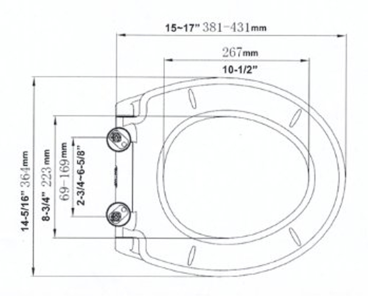 Caroma 326620W Seat Dimensions