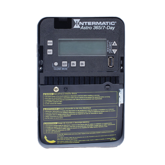 Intermatic ET2825C: Astronomic 7-Day/365 Day 2-Circuit Electronic Control, 120-277 VAC, 2-SPST/DPST, Indoor Metal Enclosure