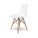 Cairo Chair - White Seat Wood Base