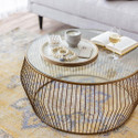 Cyclone Wire Coffee Table - Light Gold
