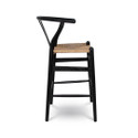 Frida Counter Stool - Black with Natural Seat