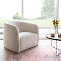 Evita Swivel Chair - Off-White Boucle