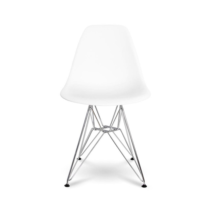 Cairo Chair - White Seat Chrome Base