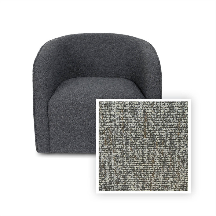 Evita Swivel Chair - Woven Greige