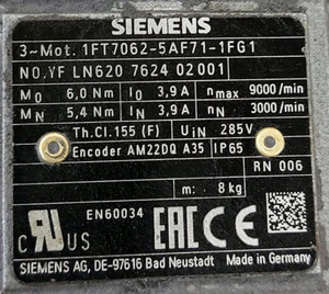 1FT7062-5AF71-1FG1 Siemens servomotor