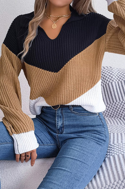 Color Block Chevron Sweater