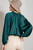 PLUS HUNTER GREEN TIE FRONT V-NECK BLOUSE