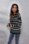 Black and White Striped Drop Shoulder Sweater