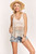 WHITE ASYMMETRICAL HEM CROCHET TOP