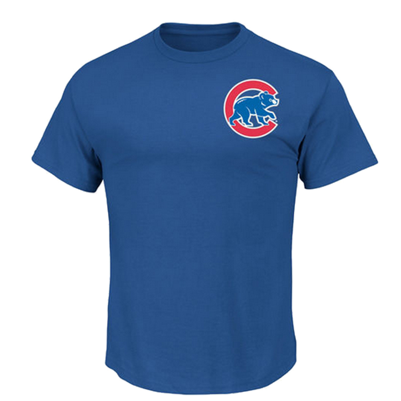 Majestic Chicago Cubs T Shirt Blue 100% Cotton Mens Size Medium MLB Baseball