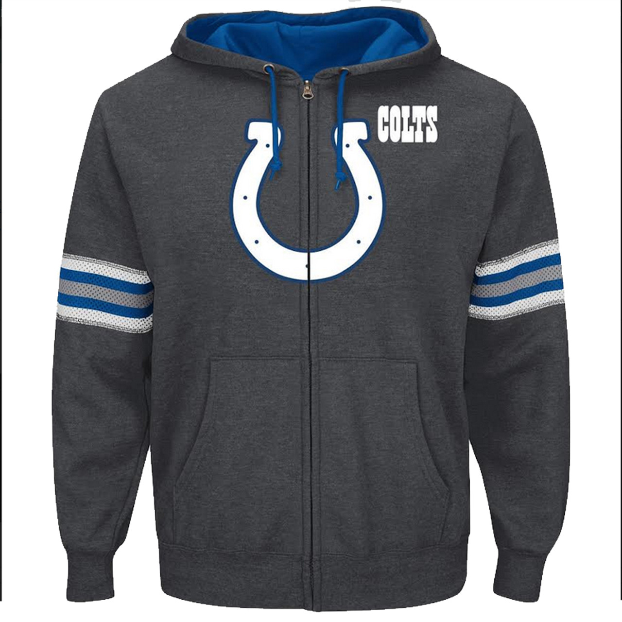 Youth Indianapolis Colts Royal Color Block Raglan Pullover Hoodie