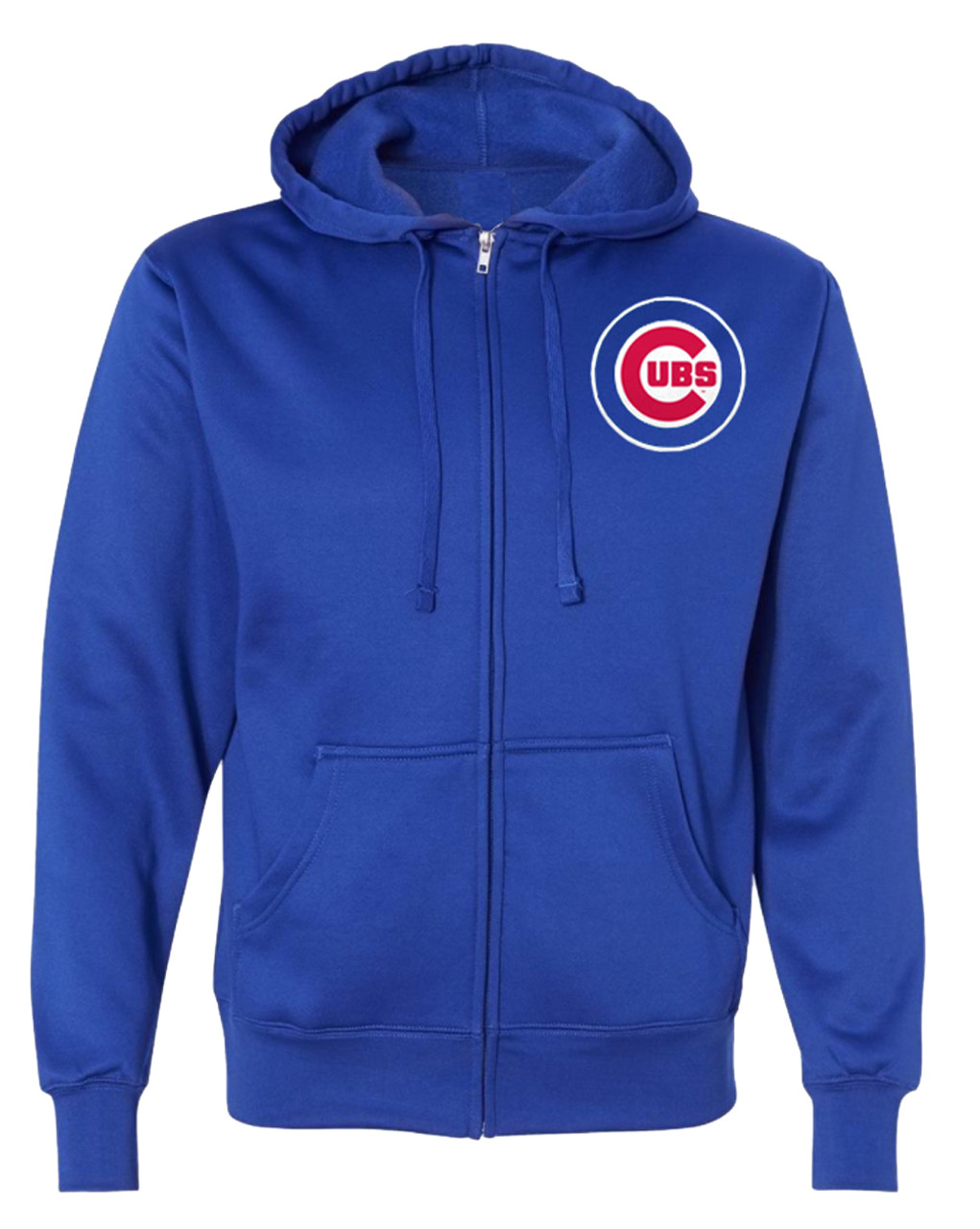 Majestic Chicago Cubs Full Zip Poly Hoodie Royal Blue XLT 2X 2XT 4X