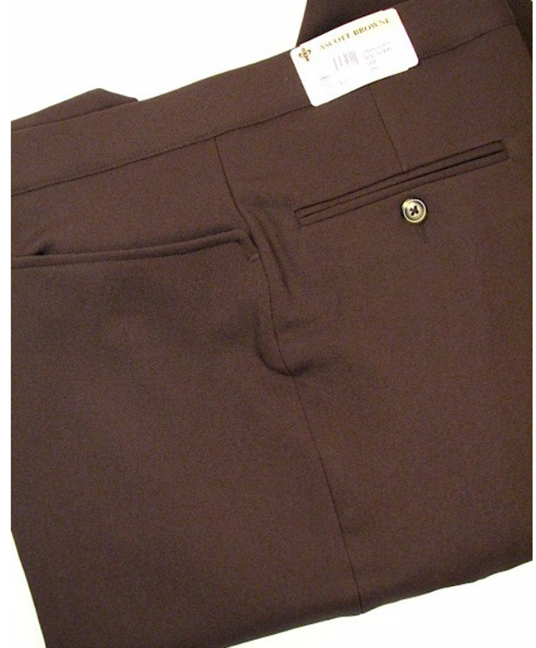 Ascott Browne Gabardine Twill Brown Beltless Pants, 46, 48, 50, 52