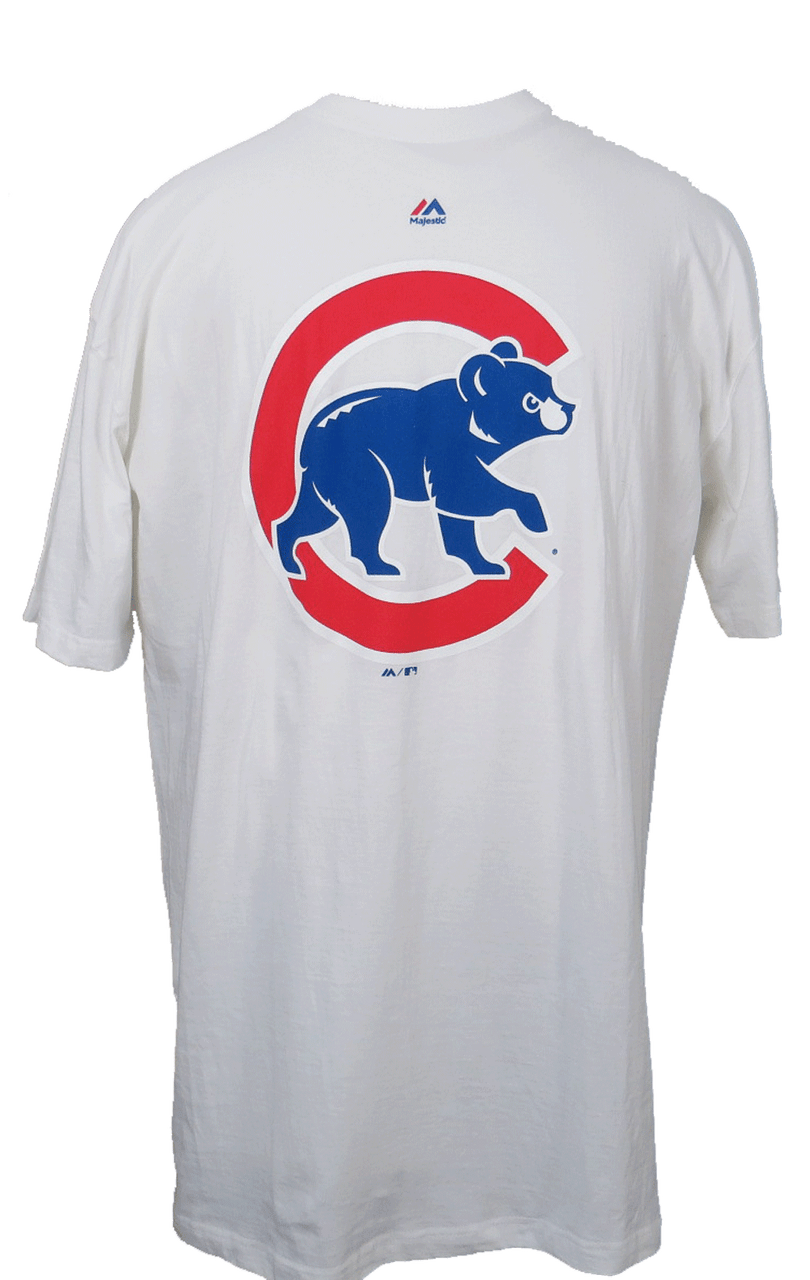 Majestic Chicago Cubs Walking Bear Logo Tee, White, 3XT